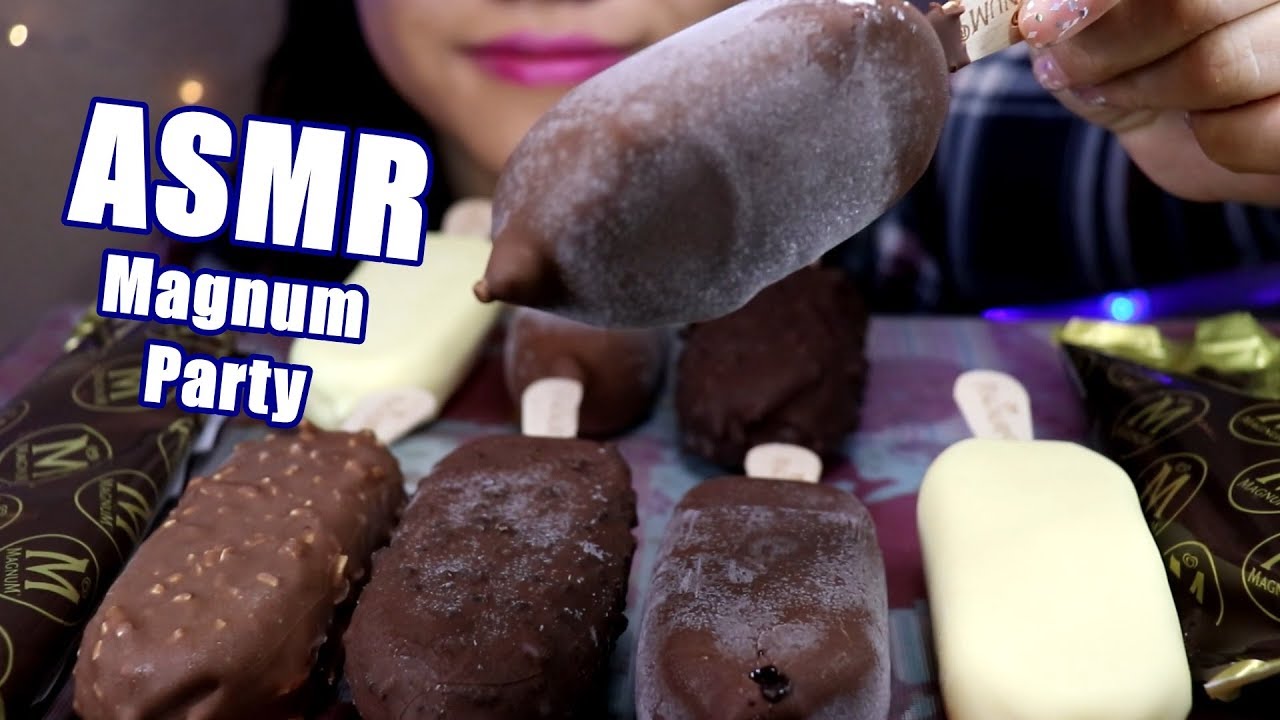 ASMR MAGNUM Ice Cream Party | CRUNCHY Eating Sounds | ASMR Hanabi