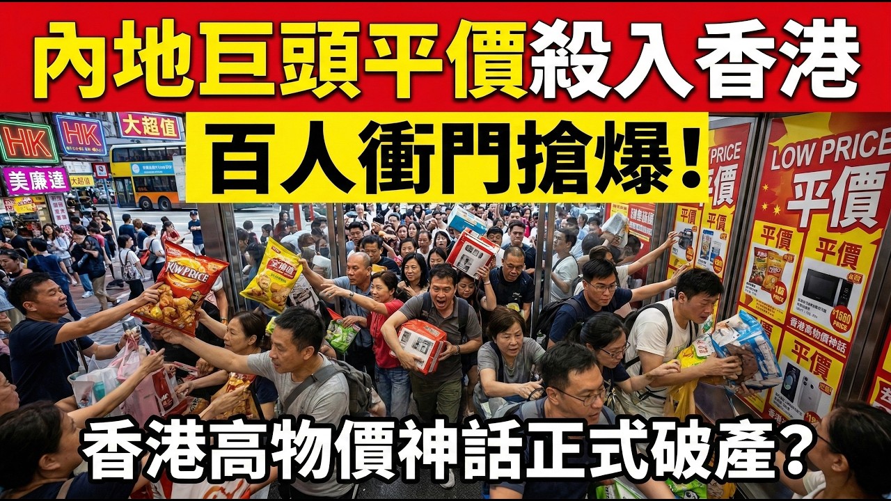 香港超市大暴動！$2可樂、$13買餸？內地巨頭平價殺入屋邨，百人彎腰衝門搶爆！惠康、百佳急減價迎戰，香港高物價神話正式破產？