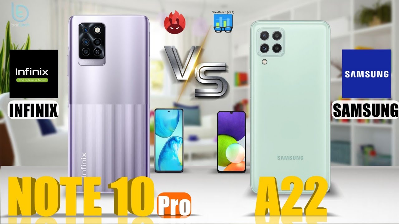 INFINIX NOTE 10 Pro vs SAMSUNG A22,Ram 8,Kamera Stabil,Chip Gaming, with antutu 9 Scores