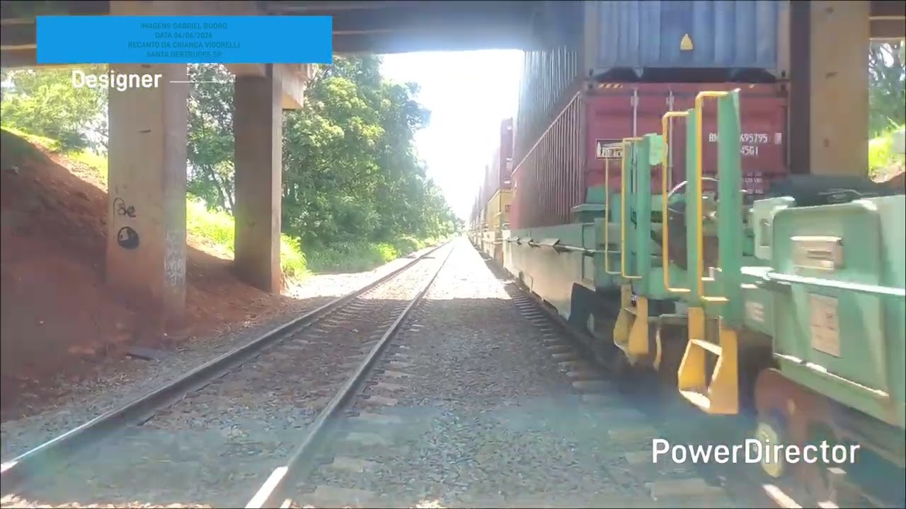 GE AC44i Rumo Fase 2 #9885 Passando Com Vagões De Double Stack 