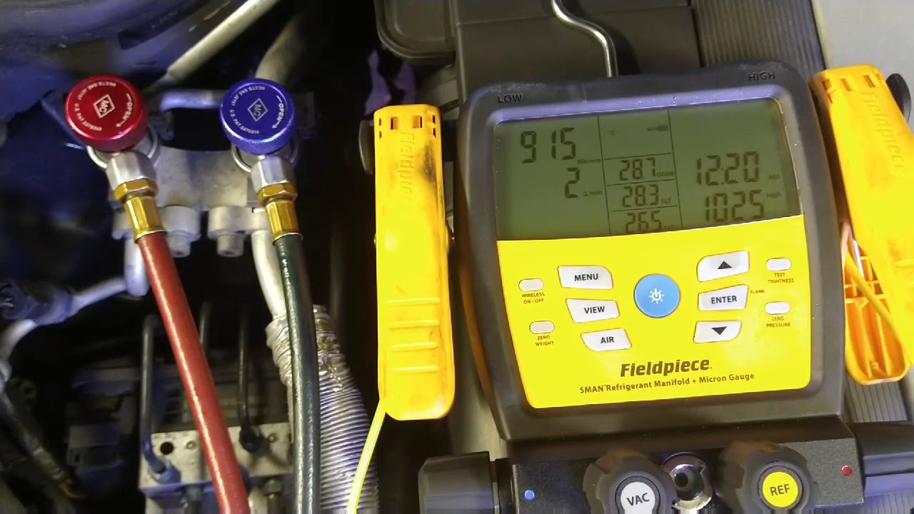 Automotive Air Conditioning - Vacuum and Nitrogen testing.