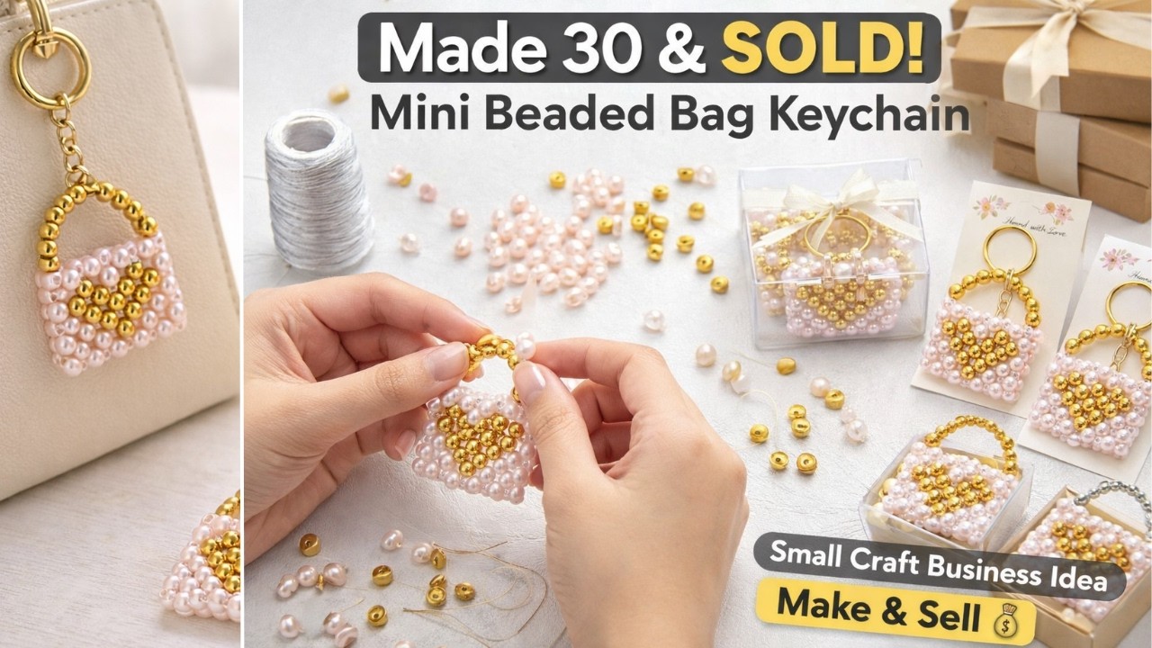 I Made 30 Mini Beaded Handbag Keychains in One Day – Sold Every Single One!