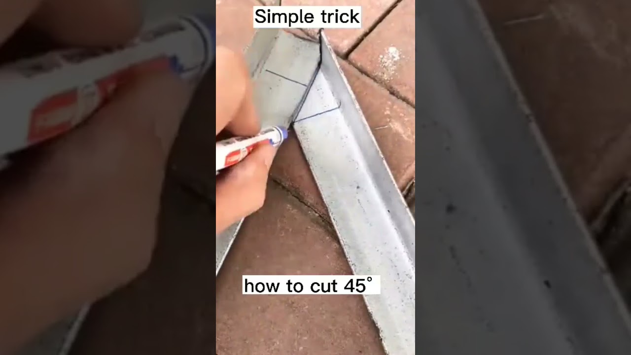 how to cut 45&deg; in angle bar #simpletricks #tipsandtricks #lifehackshorts