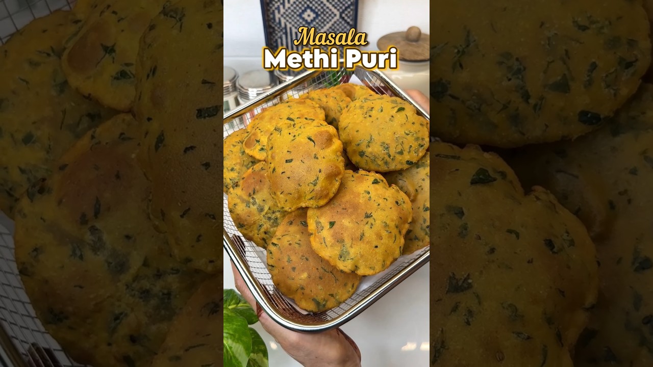 Methi Masala Puri - Best Methi ki Puri ever #spicy #methi #puri #masalapuri #masala #aloosabzi #pudi