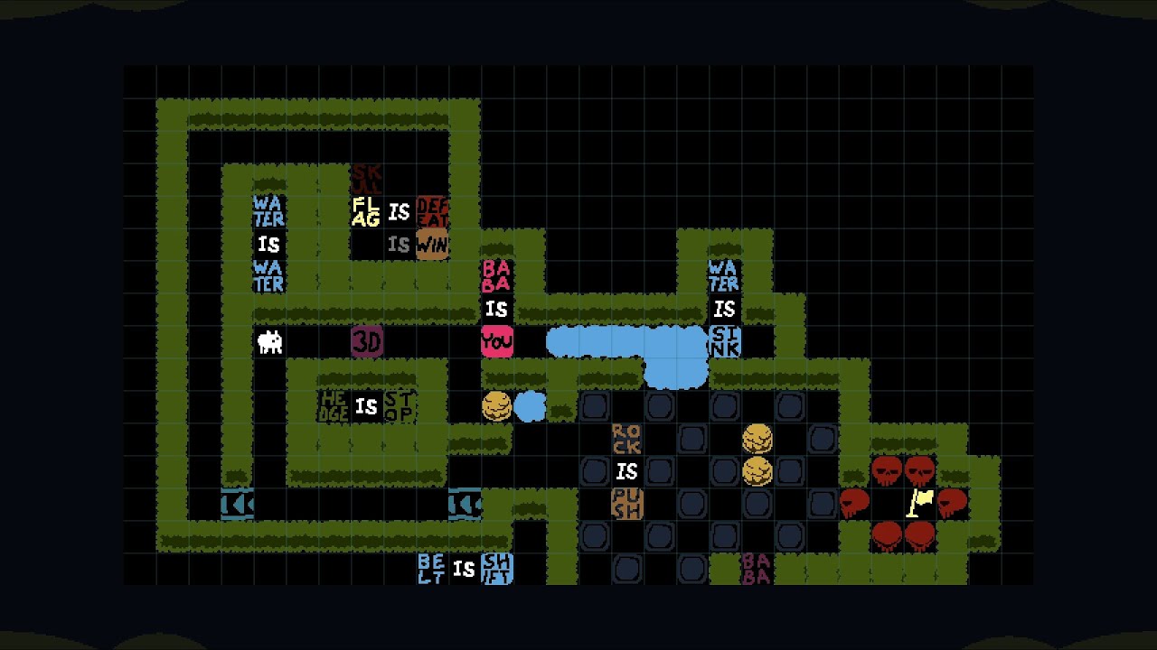 Baba is You -  Hedge Maze (with deactivated 3D) (New Adventures, Level 8)