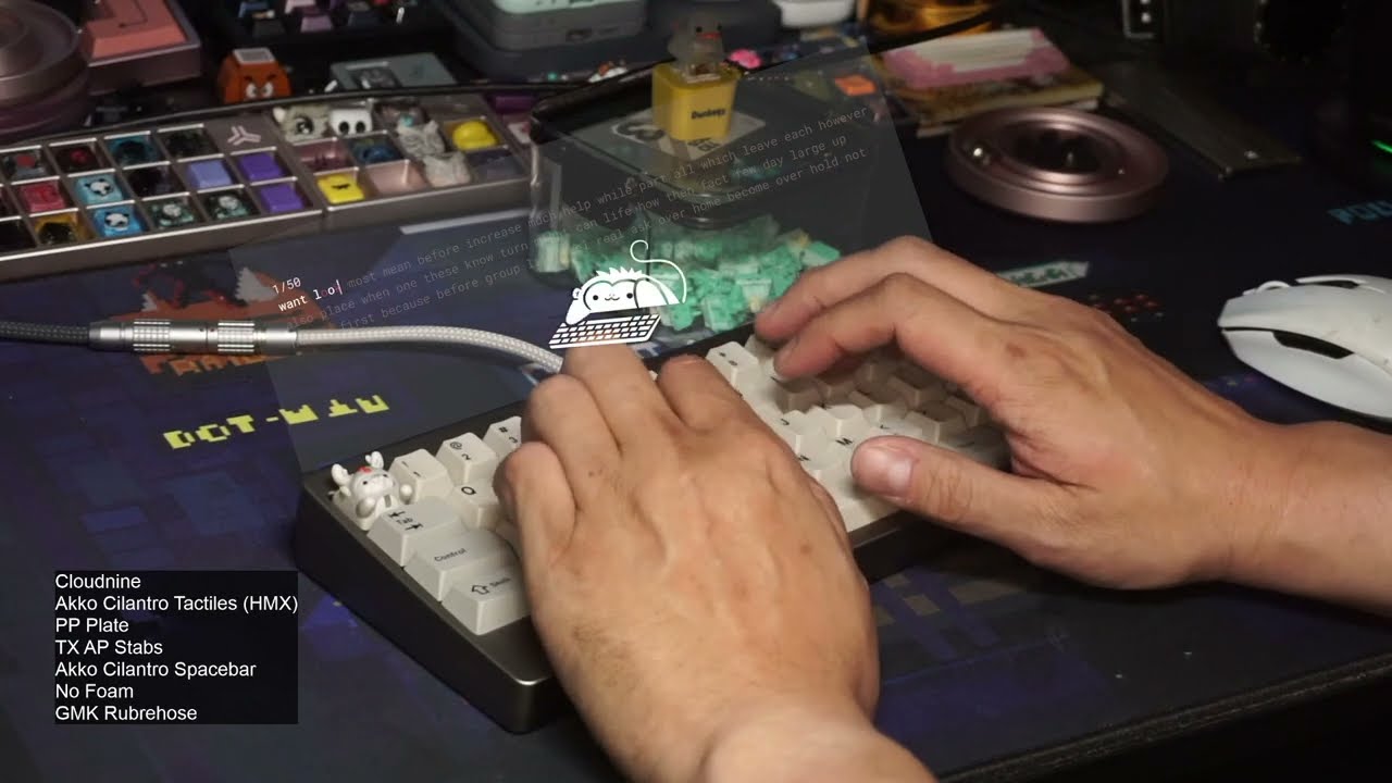 Akko Cilantro | HMX Tactile | Cloudnine | PP Plate | GMK | No Foam | Soundtest