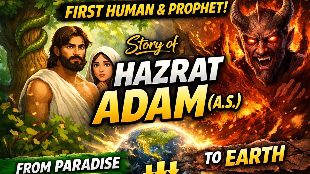 "Story of Hazrat Adam (A.S.) | First Human & Prophet | Islamic Story" 