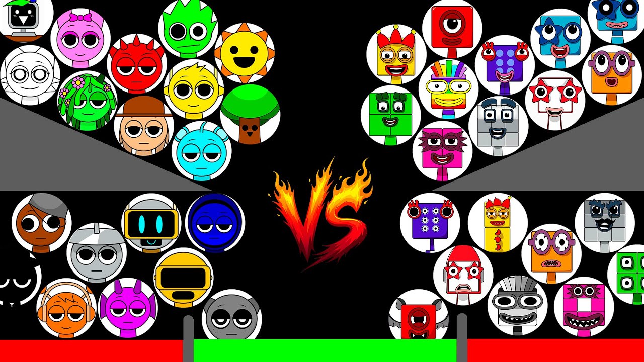 20 Sprunki VS 20 NumberBlocks Sprunki Marble Race Tournament in Algodoo — Who Will Win?