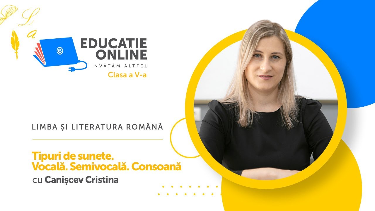 Limba și literatura română, Clasa a V-a, Tipuri de sunete. Vocală. Semivocală. Consoană
