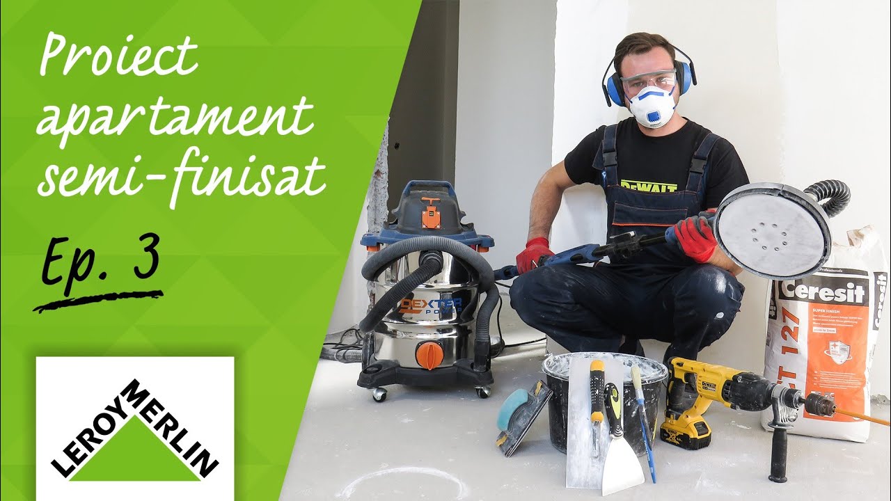 Cum se aplica gletul?! Cum se finisează pereții?! Cum se șlefuiesc pereții?! DIY Ep:3