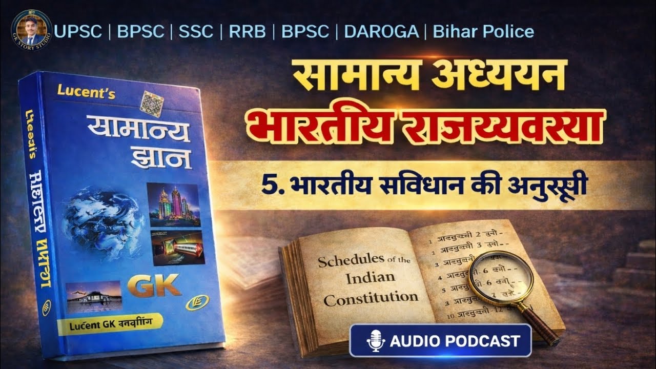 भारतीय संविधान की अनुसूची | Foreign Sources & Schedules | Lucent GK | Audio Podcast | BPSC SSC RRB