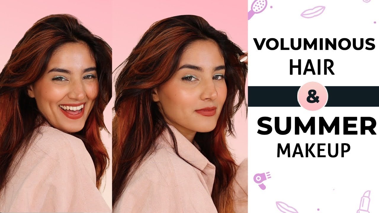 Easy Summer Hair & Makeup For Beginners | Voluminous Hair | Coloured Eyeliner | Somya Gupta