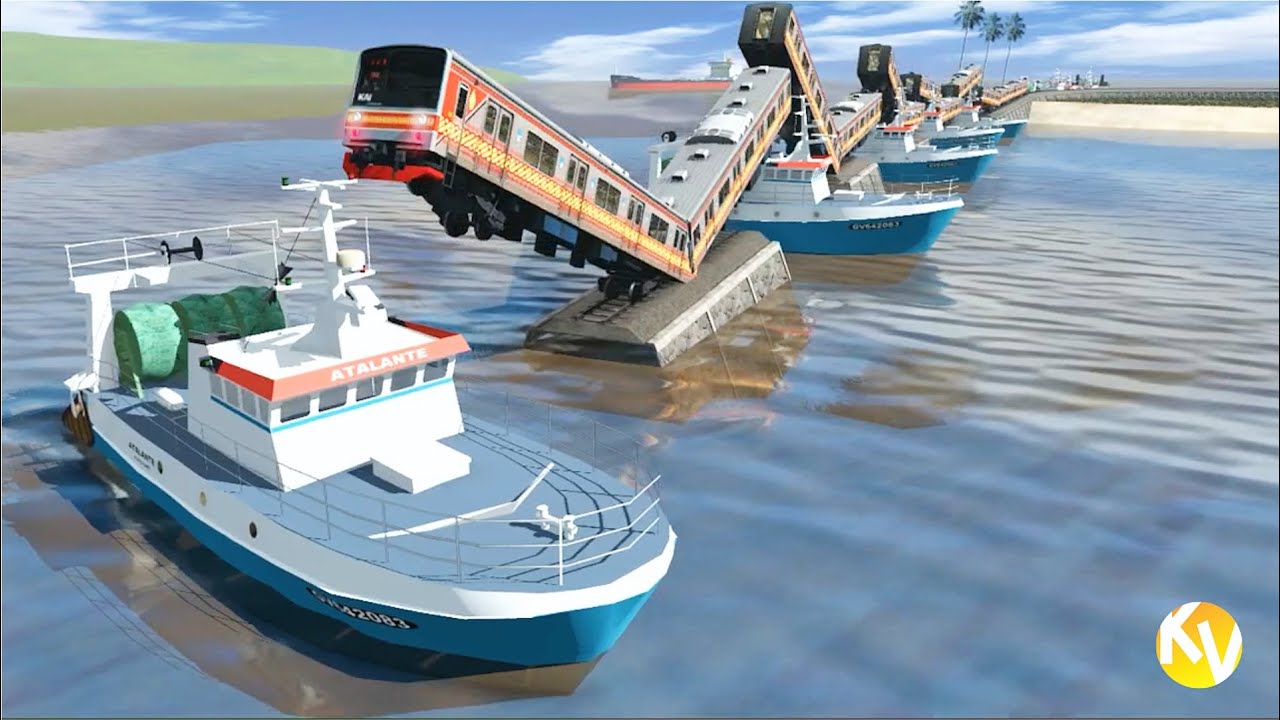 Jalur Kereta Api Melompati Kapal Laut ⛴️🚂