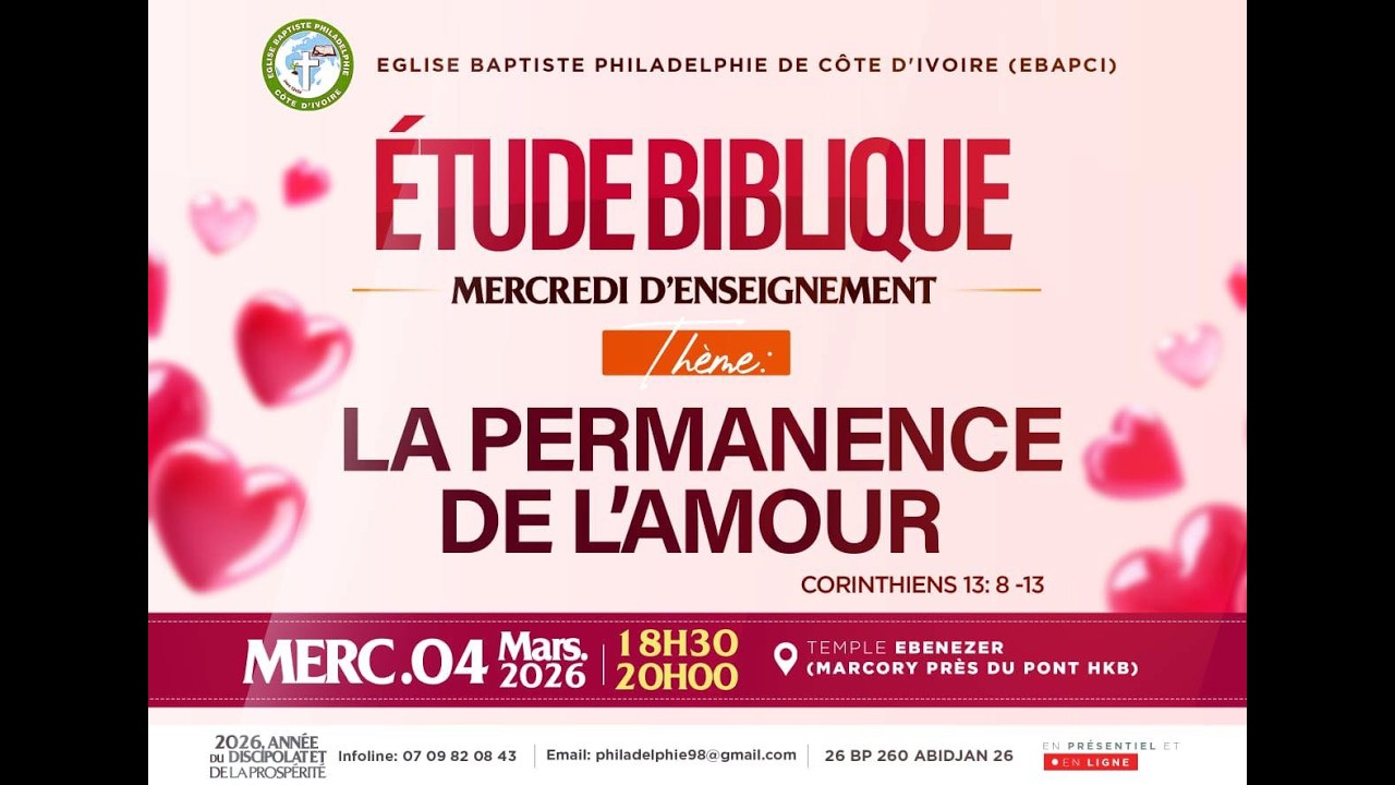 ÉTUDE BIBLIQUE – MERCREDI D’ENSEIGNEMENT