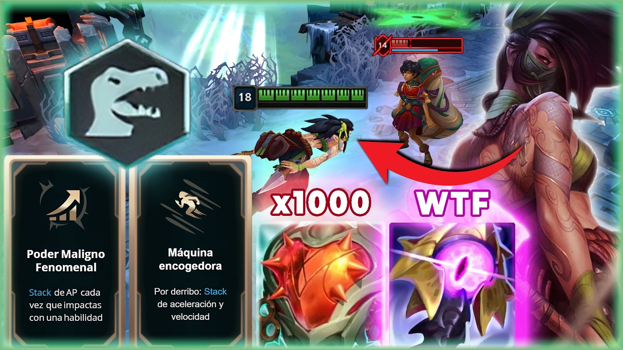 ¡AKALI TANQUE CON ESCALADO INFINITO DE TODO! 😱 HP, AP Y VELOCIDAD (ARAM CAOS)