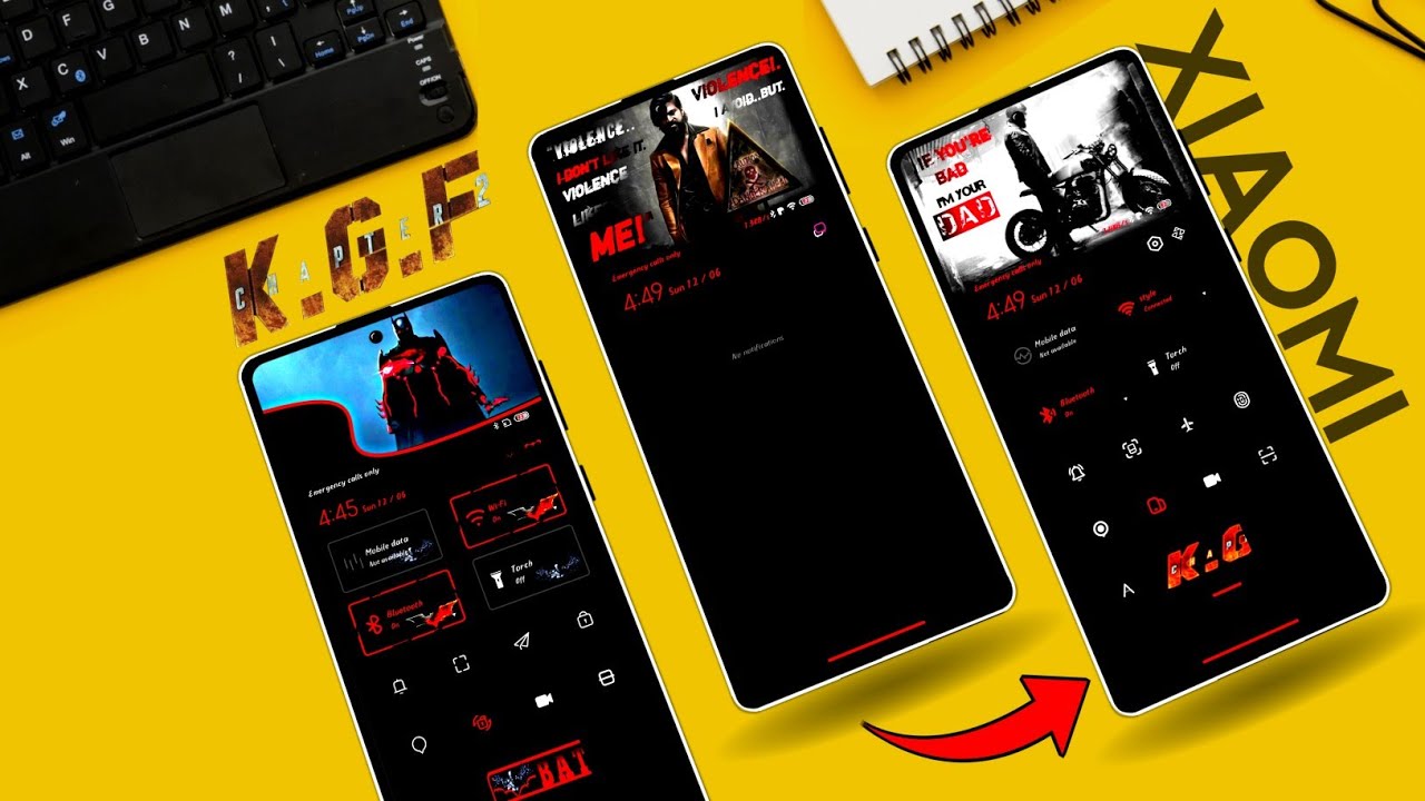 Top 3 premium Themes for MIUI 12 | Best Control centre Xiaomi Themes | K.G.F Theme setup 2022