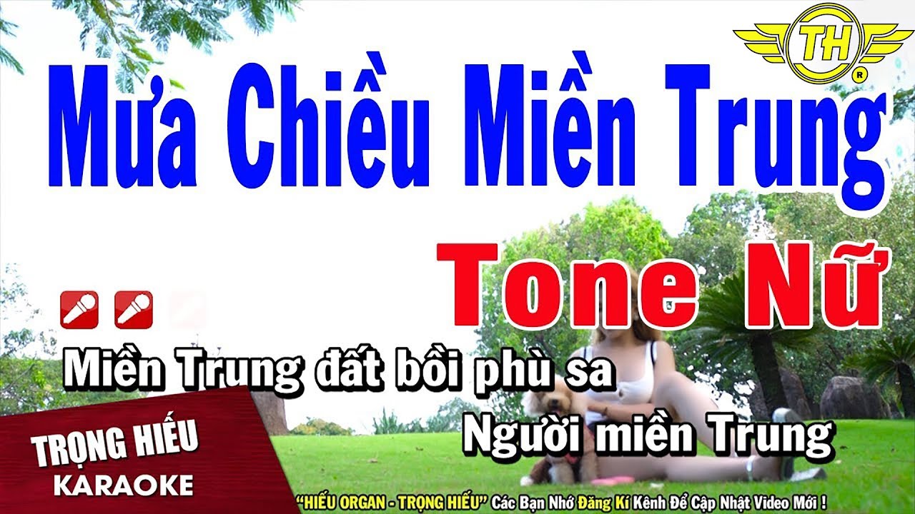 Karaoke Mưa Chiều Miền Trung Tone Nữ Nhạc Sống | Trọng Hiếu