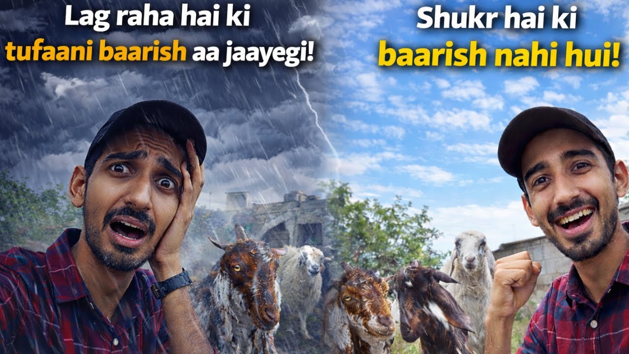 Tufaani Baarish Se Bach Gaye! 😱 | Before vs After Village Vlog 🐐🌧️
