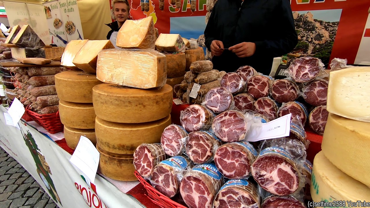 Italian Food Fair in Prague, Czech Republic. A Walk Around the Stalls. Street Food