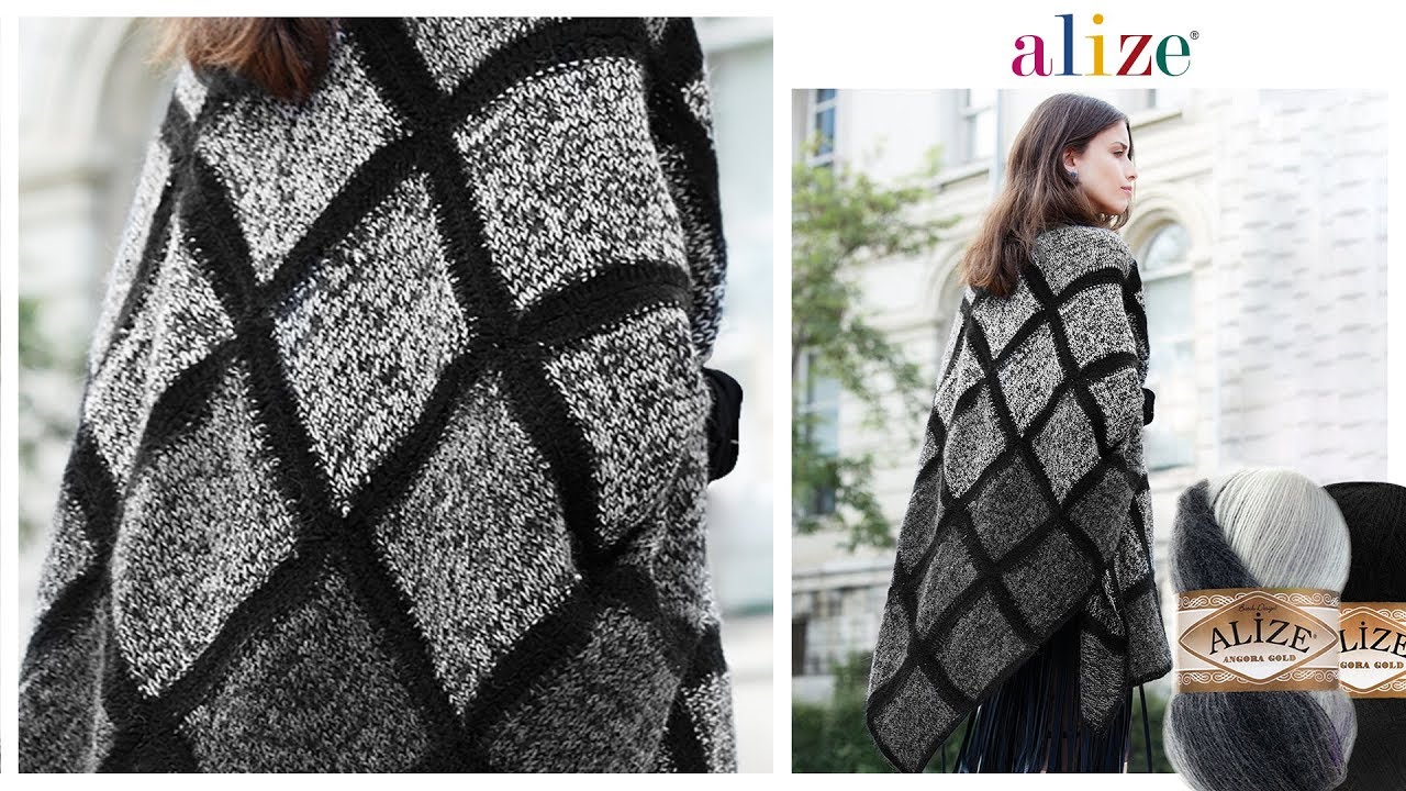 Alize Angora Gold Batik ile Her Mevsim Kullanışlı Pan&ccedil;o- Suitable Poncho for 4 Seasons
