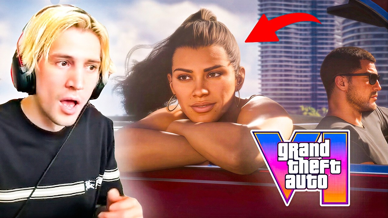 xQc смотрит дебютный трейлер Grand Theft Auto VI