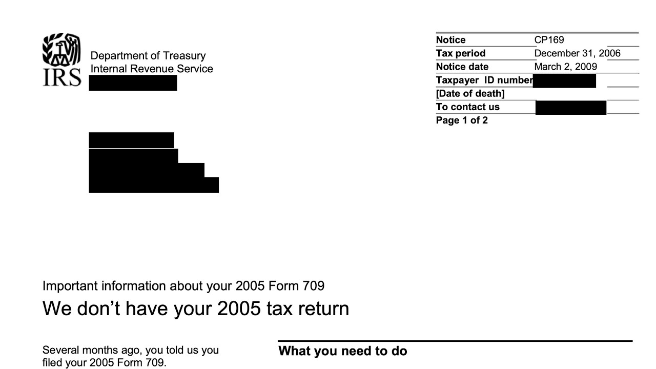 How to understand your CP169 Notice (IRS does not have the tax return that you said you filed.)