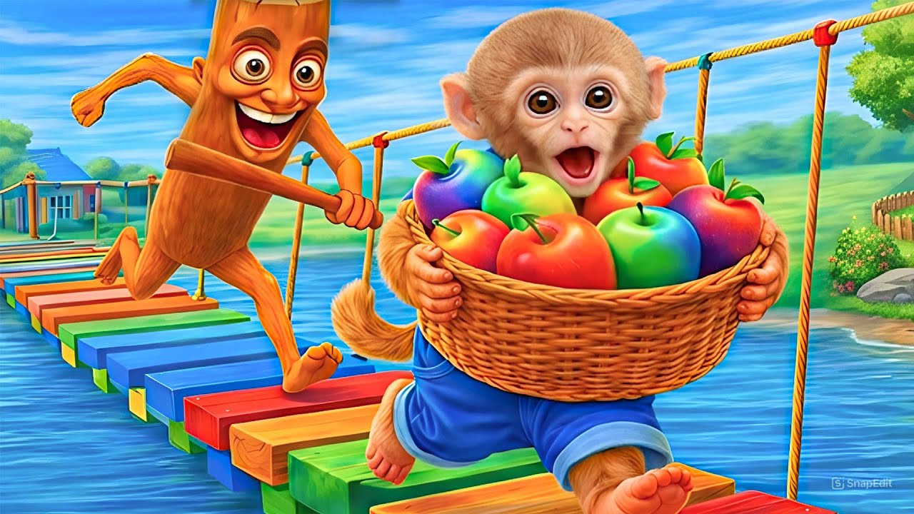 Macaco Gogo salva as maçãs do Tung Tung Sahur – Histórias de aventura divertidas 🍎🐒