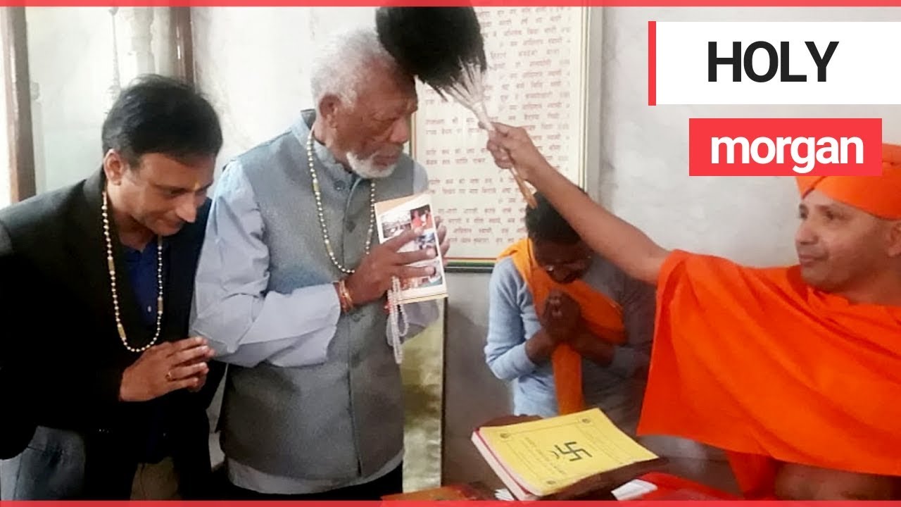 Morgan Freeman is Blessed by a Holy Man in Nepal | SWNS TV