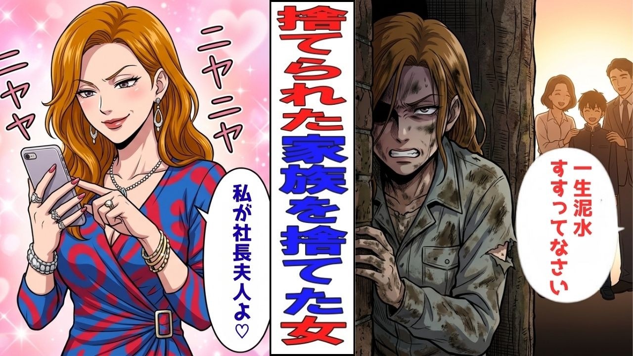 【漫画】貧乏夫を捨てた元妻が10年後、夫の成功を知り復縁を迫ってきた。図々しく息子の高校に凸してきた女の勘違いすぎる末路ｗ【神様はちゃんと見てる】
