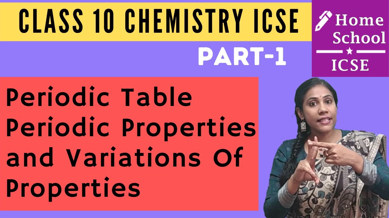 Periodic Table Periodic Properties and Variations Of Properties Class 10 ICSE Chemistry Part-1