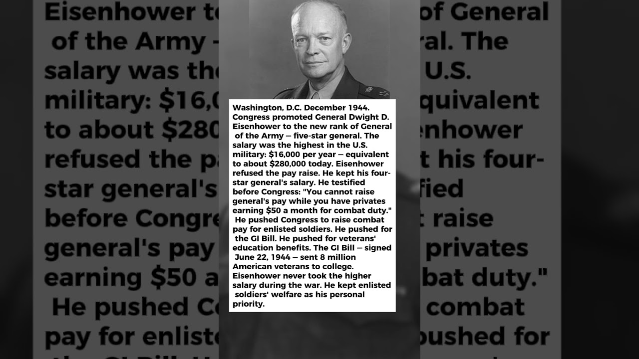 What General Eisenhower Did When He Refused Five-Star Pay to Set Higher Salaries for Soldiers