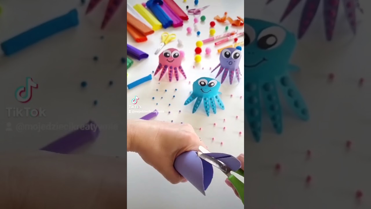 Wesołe ośmiorniczki z papierowych rolek 🥰 prace plastyczne z rolek po papierze