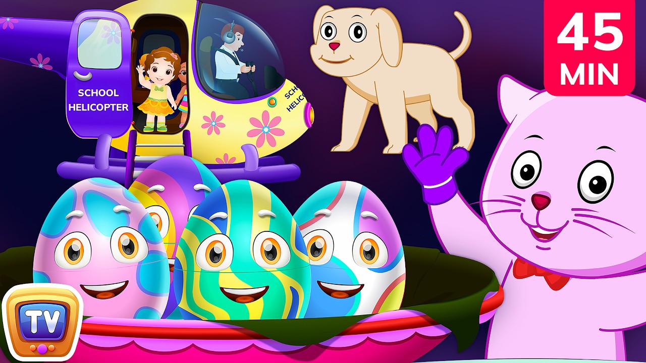 Surprise Eggs Nursery Rhymes Toys | Three Little Kittens | Learn Colours for Kids | ChuChuTV Cutians