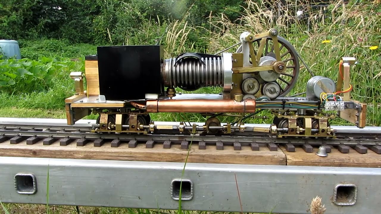 Stirling Engine powered G scale model Shay type locomotive. Part one