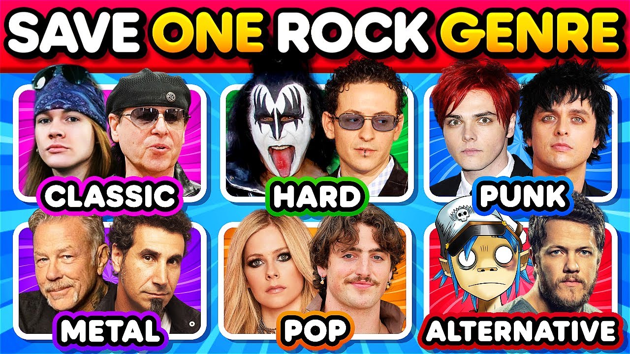 Save ONE Song 🎸 Rock Genres 🎸 Epic Rock Battle (6 Songs) | Music Quiz