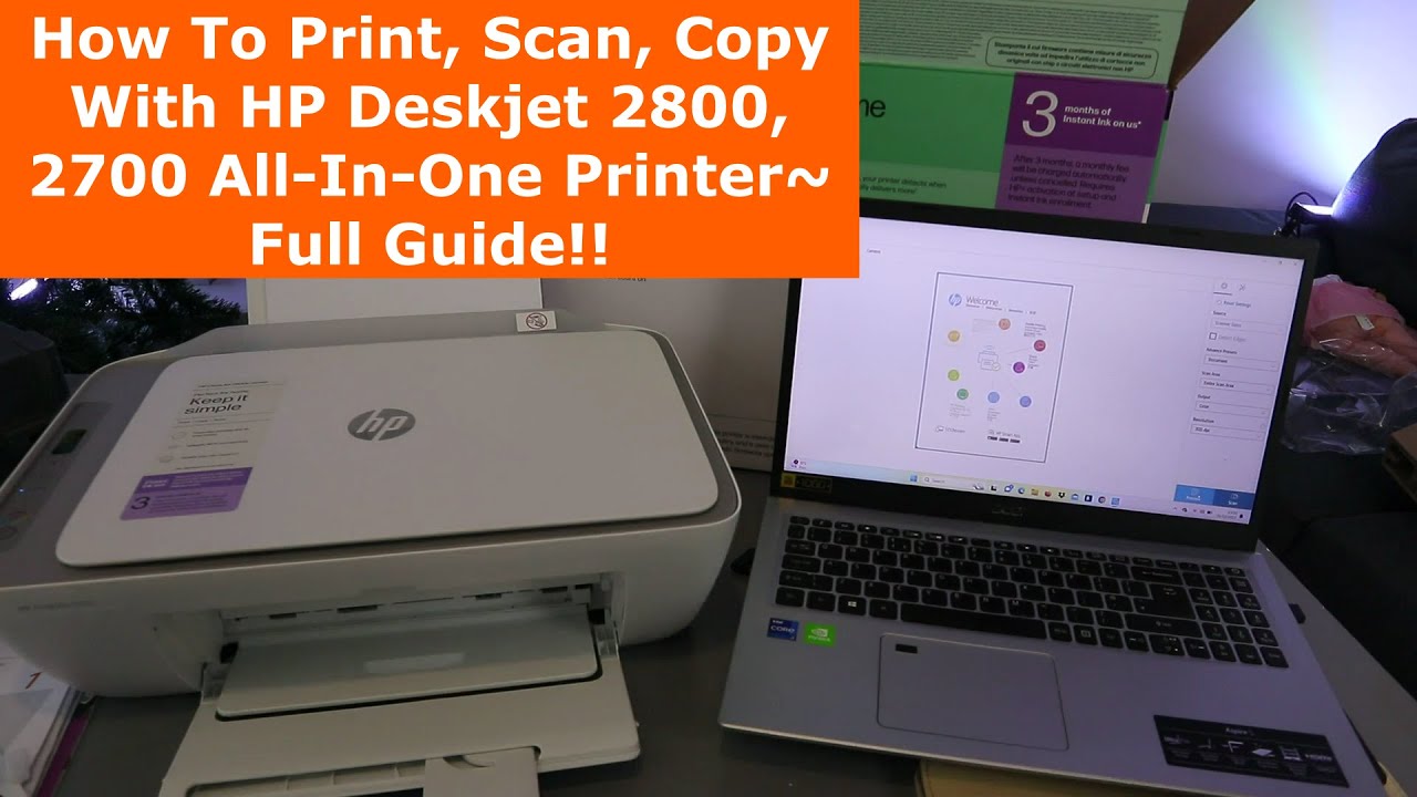 How To Print, Scan, Copy With HP Deskjet 2800, 2700 All-In-One Printer~ Full Guide!!
