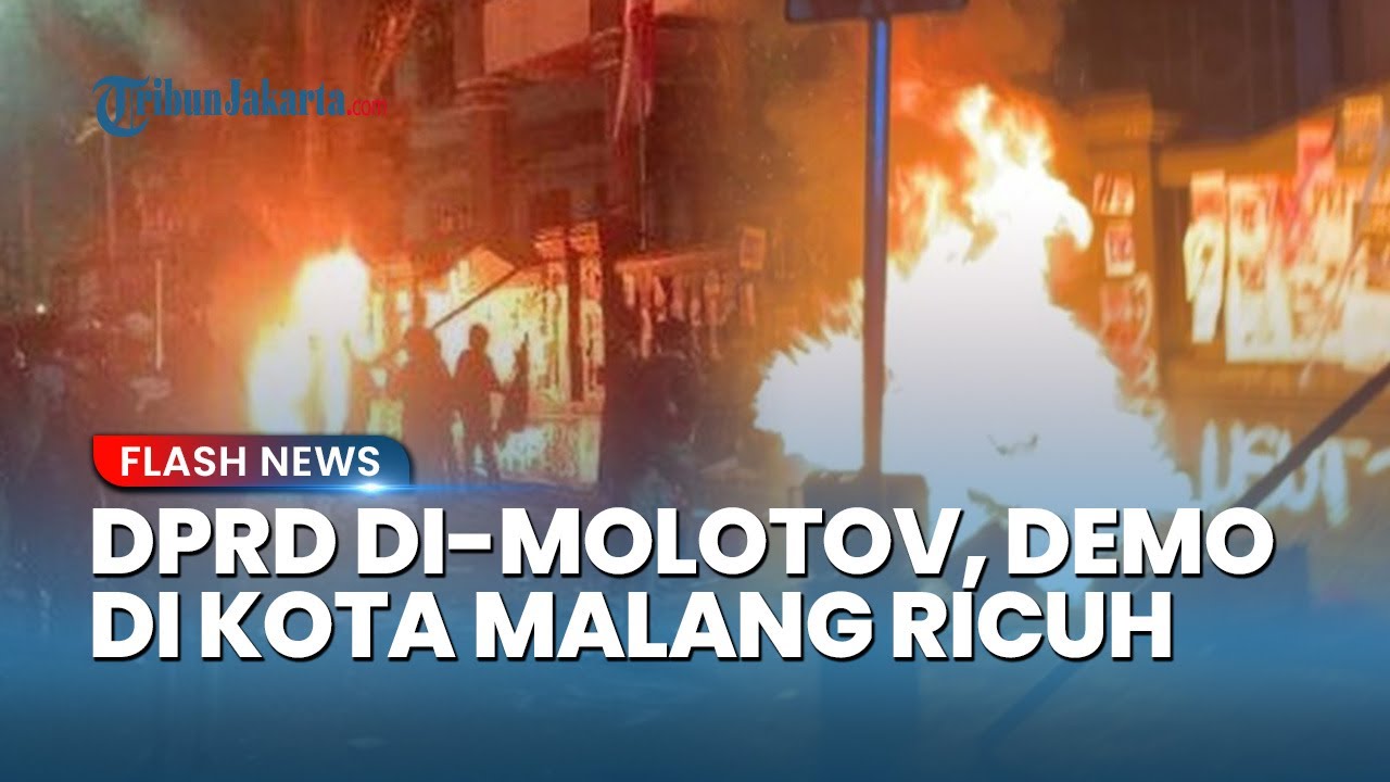 DPRD DI-MOLOTOV, Aksi Demo Tolak UU TNI di Kota Malang Memanas, Kobaran Api di Teras Gedung