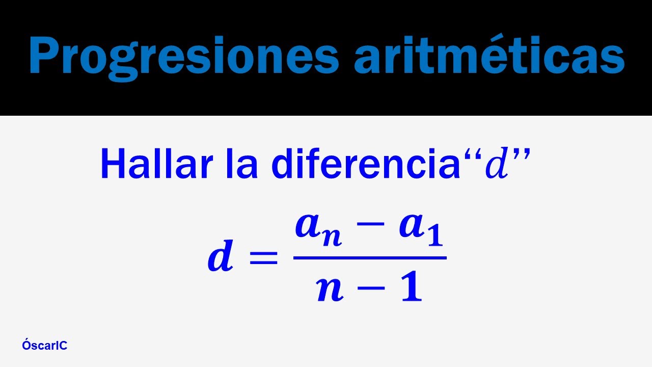 Progresiones aritm&eacute;ticas | Hallar la diferencia |