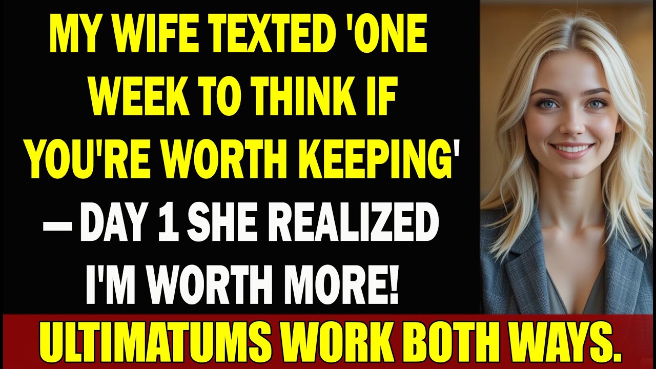 My Wife Texted 'One Week To Think If You're Worth Keeping'—Day 1 She Realized I'm Worth MORE!