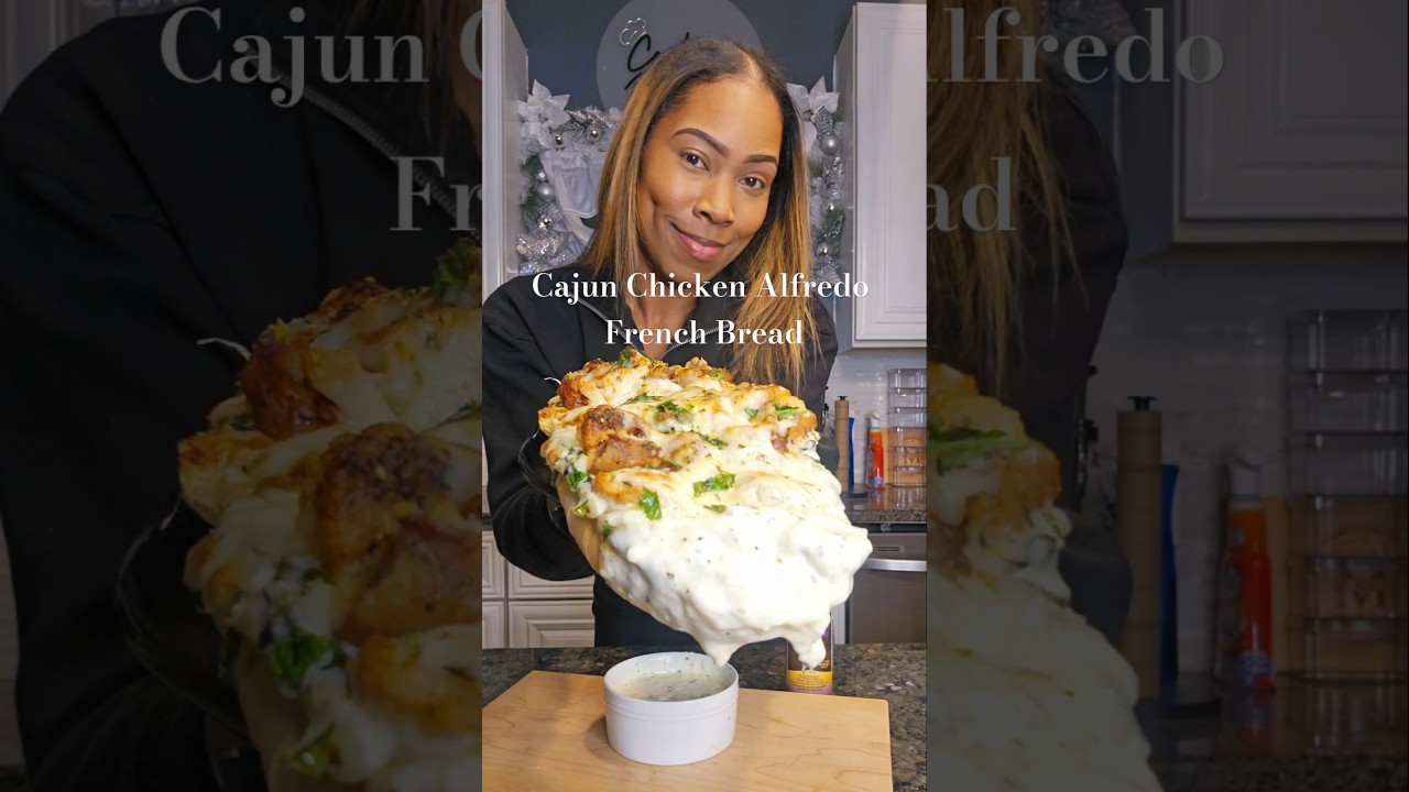 Cajun Chicken Alfredo French Bread Recipe #cookingwithdimples #recipe #Appetizers
