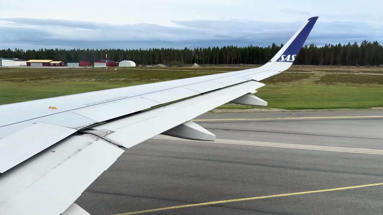 SAS A320NEO Takeoff Skellefteå [SE-ROS]