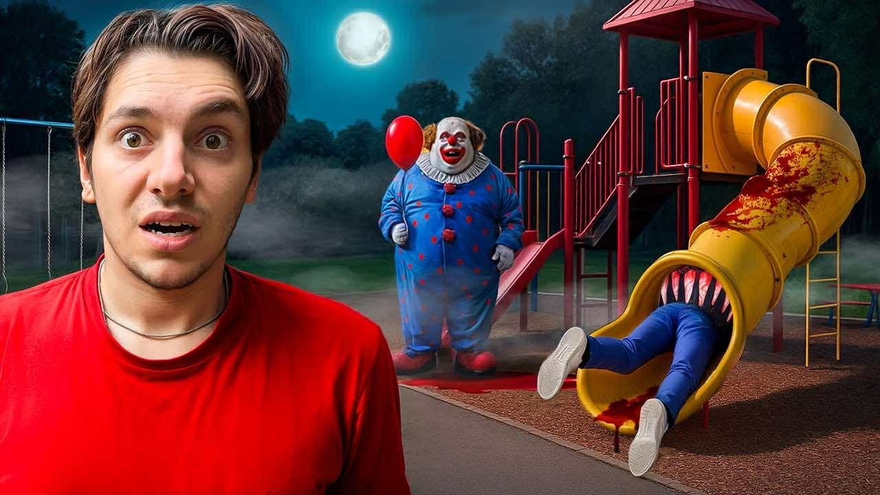 WYTRZYMAŁEM 24 H NA PLACU ZABAW KLAUNA! (Straszne Klauny) 