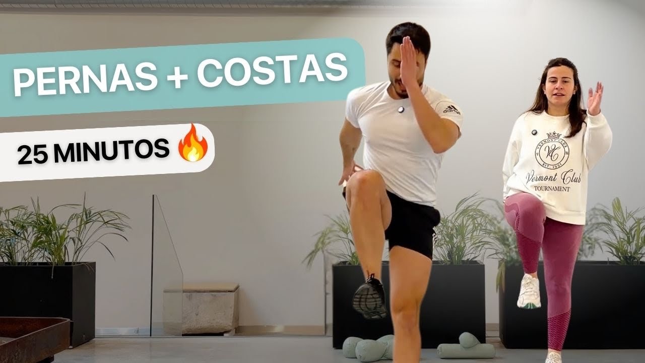 25 MIN TREINO PERNAS + COSTAS EM CASA 🔥 (Fácil e Difícil)