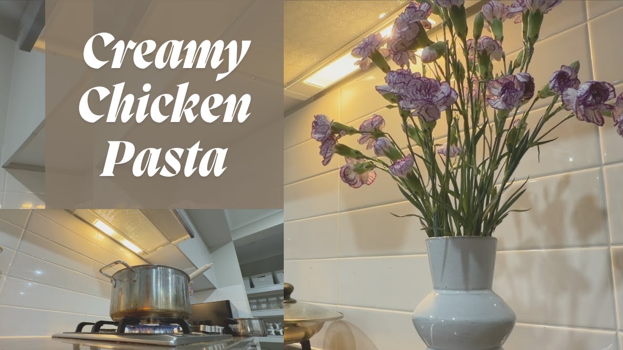 Quick and easy creamy chicken pasta ~ dinner for my family under 20 mins