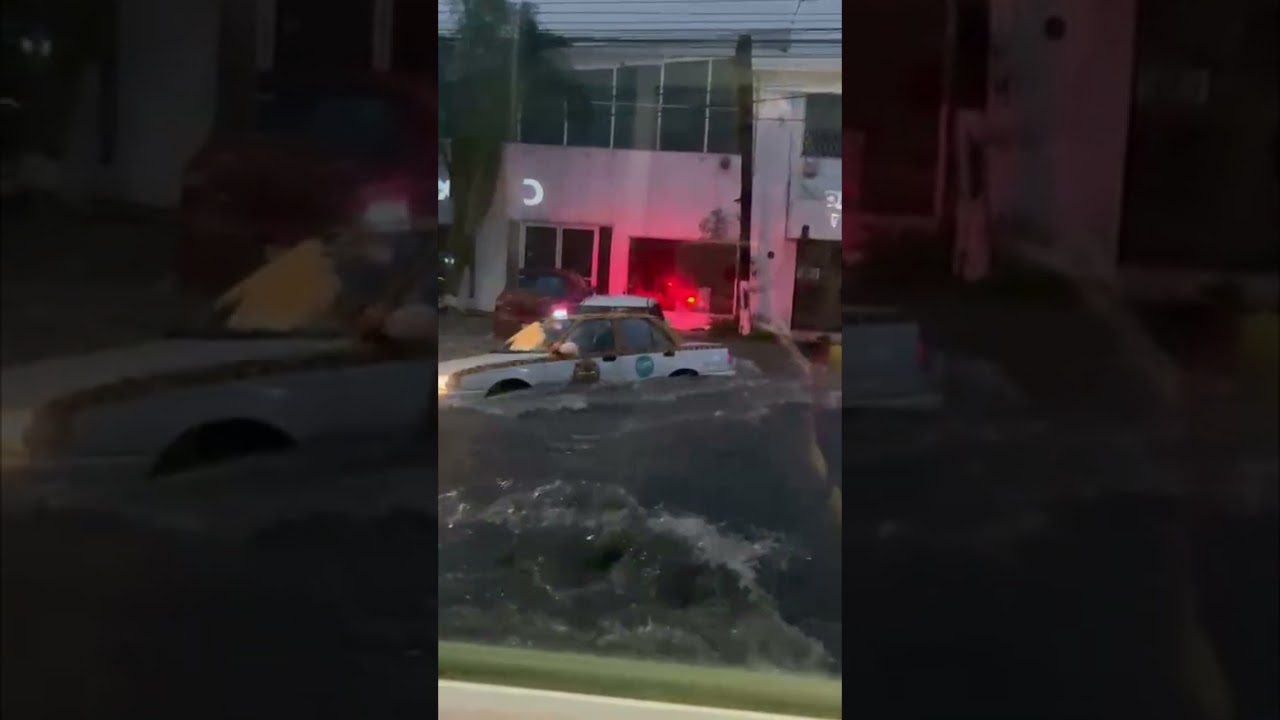 Машины смыло глубоким паводком