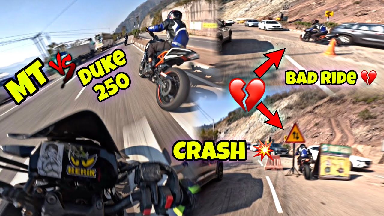 MT VS DUKE 250bs4 💀BAD SUNDAY RIDE 💔 CRASH 💥🥺 TOTTAL LOSS MY ROCKET 😭