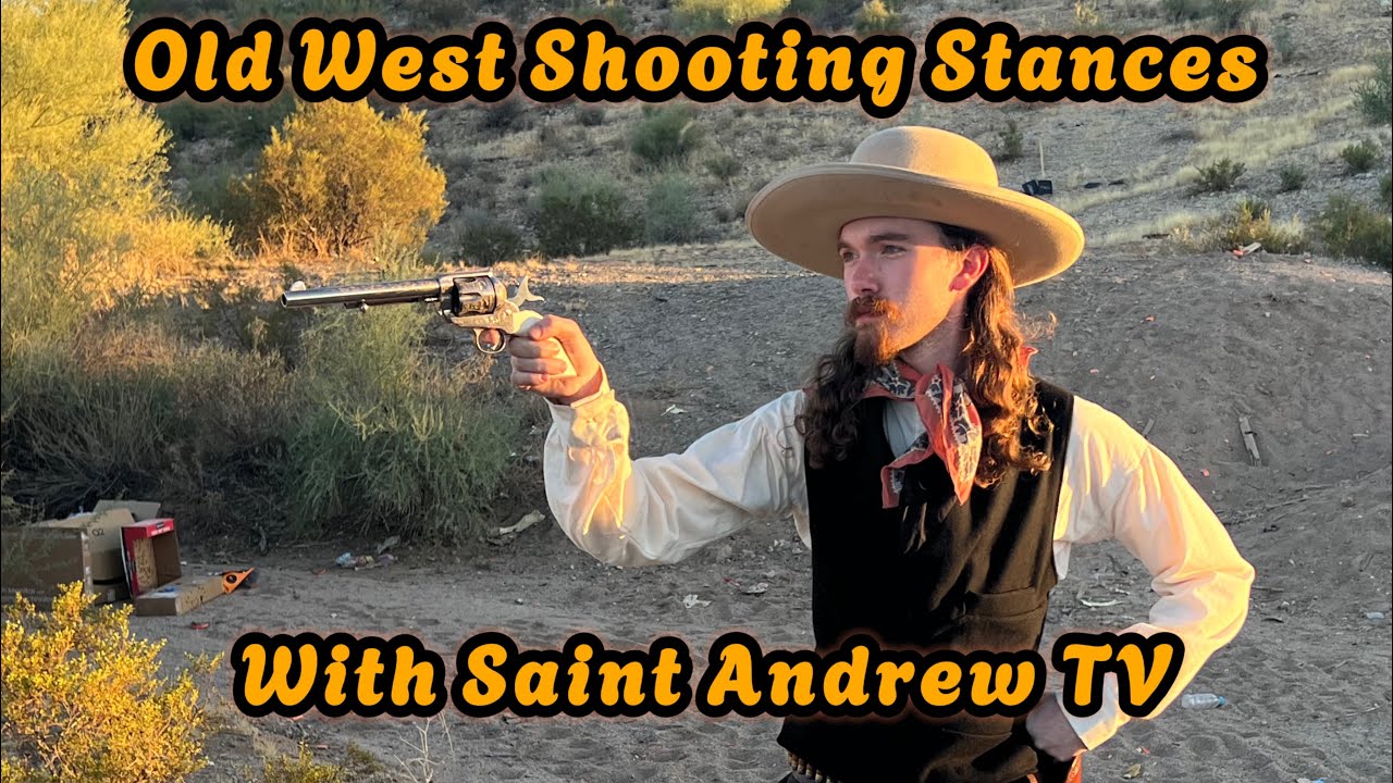 Old west shooting stances with Saint Andrew TV
