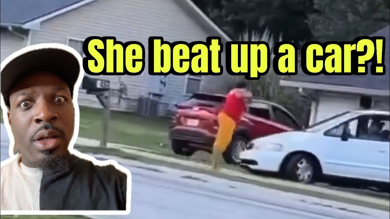 Lady gets hit by a car and is still standing