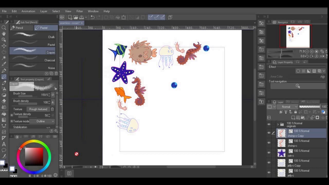 Seamless pattern in Clip Studio Paint