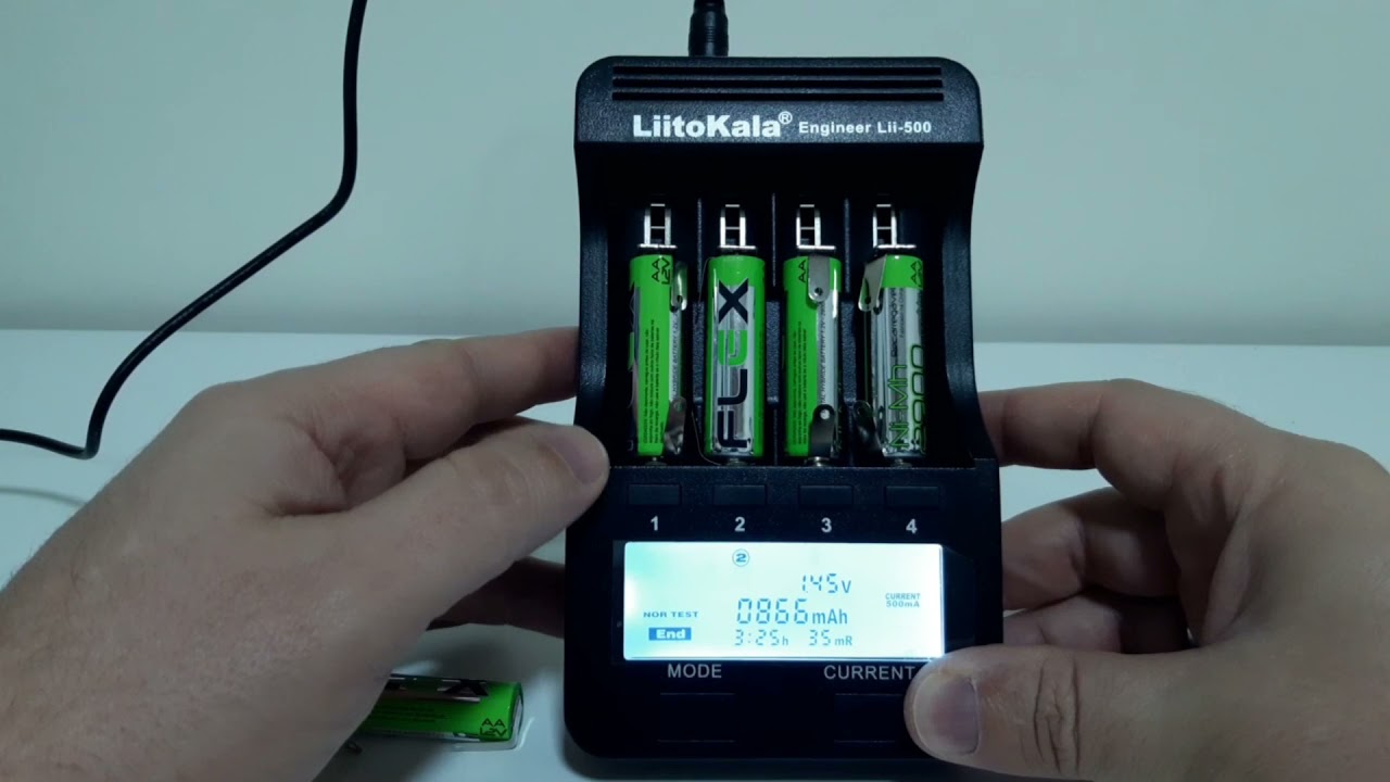 Teste bateria recarreg&aacute;vel Flex 1.2V  2900mAh